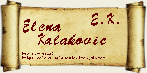 Elena Kalaković vizit kartica
